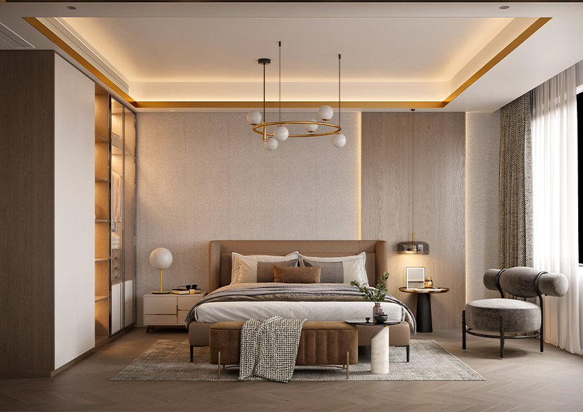 bedroom with neo-vintage decor